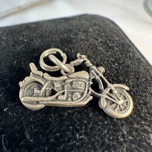 Cute silver motorcycle charm for bracelet
